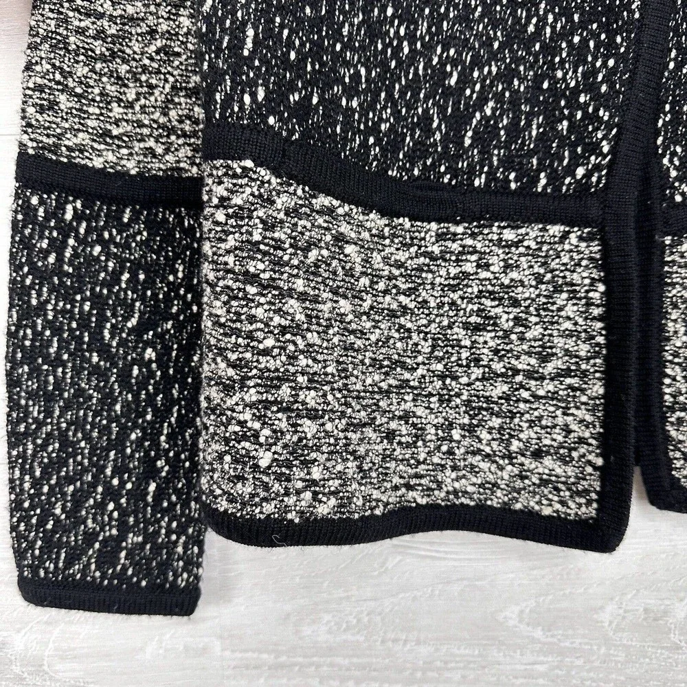 Vince Textured Drape Front Jacket Women‎ Small Black Gray Long Sleeves Career - Picture 4 of 15